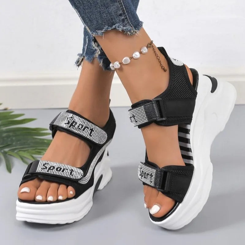 Happy™ PlatformSandals: Hverdagskomfortable Platform Glimmersandaler