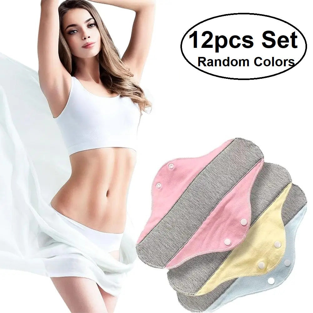 Icone™ WashablePads 6+6 GRATIS - Vaskbare Menstruelle Genanvendelige Trusseindlæg Bind