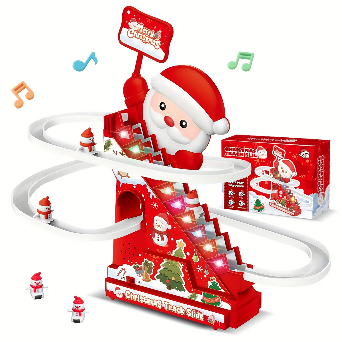 Kletshuts™ SantaSlide: Jul Julemanden Klatring Og Racing Rutsjebane Spor Legetøj