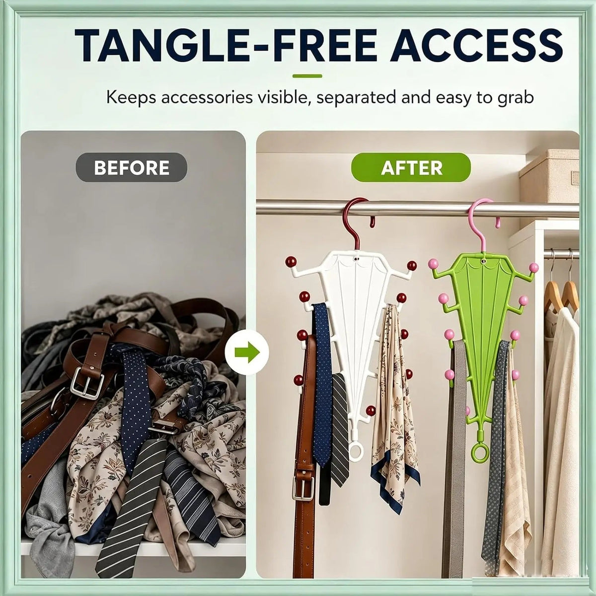 GlideHold® UmbrellaHanger 2+2 GRATIS: Multifunktionel Holder Paraplyformet Hanger
