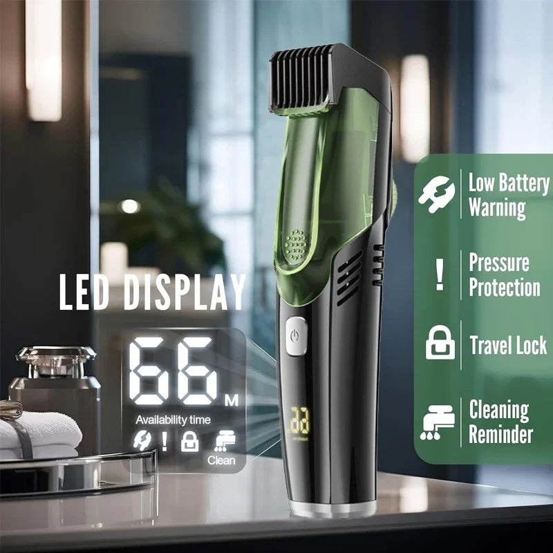 BeardTrimmer: Genopladelig Vakuum Skægtrimmer Med Ren Barbering