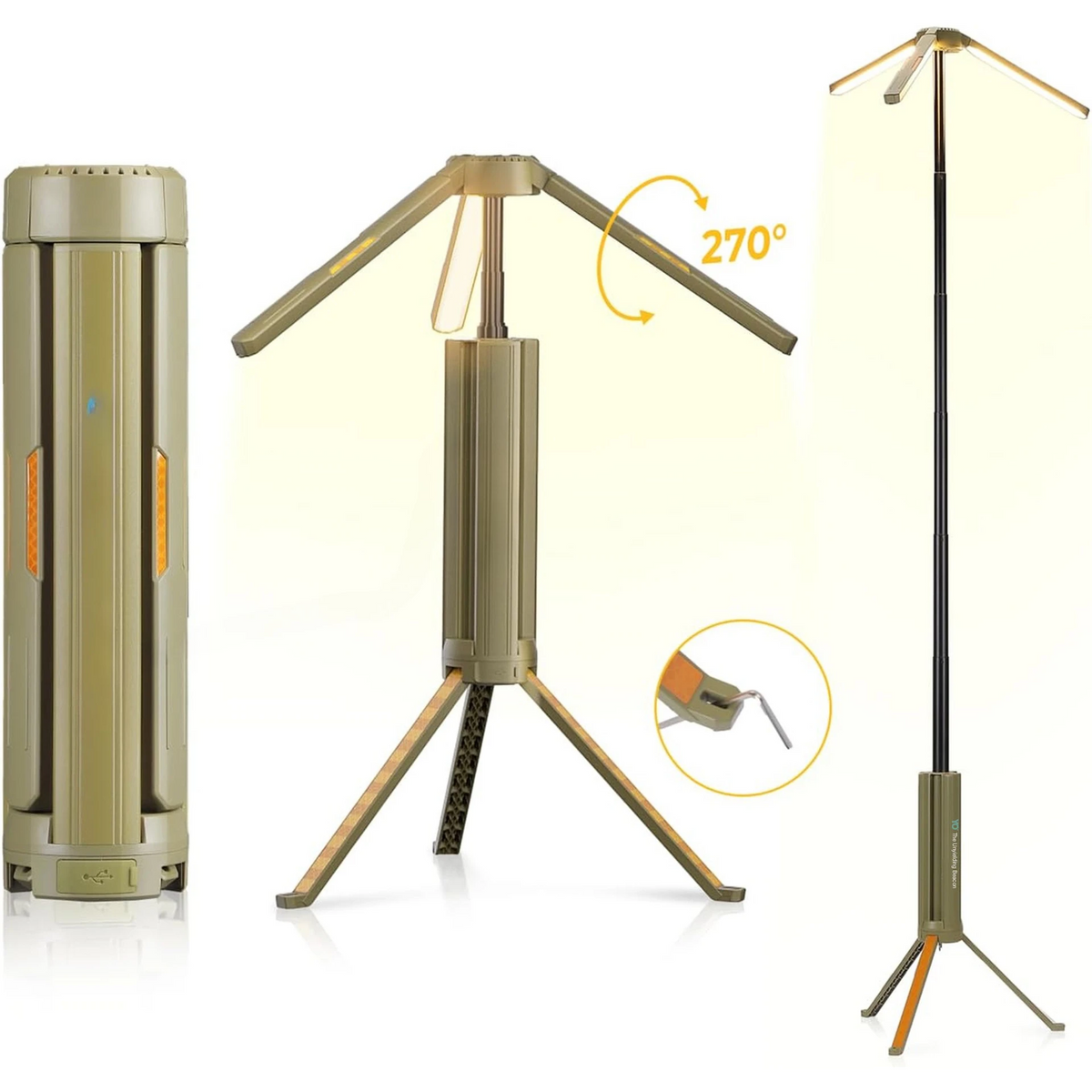 Ledsen™ CampingLamp: Indtrækkelig Høj kapacitet Genopladelig Udendørs Camping Lampe