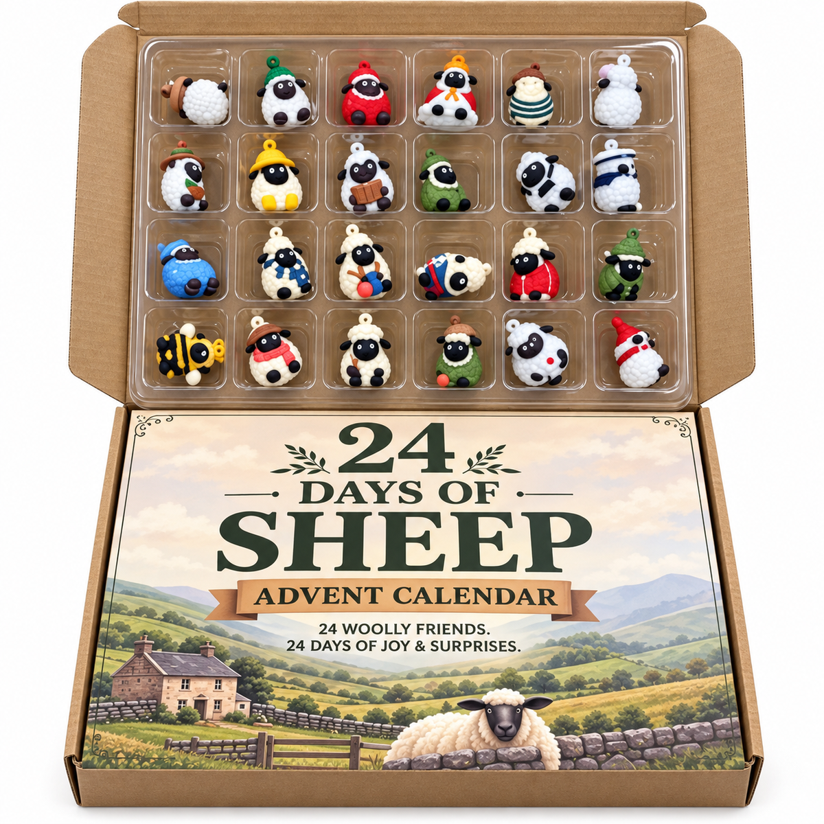 Kletshuts™ SheepAdvent - 24 Dages Overraskelse Får Advent Julekalender