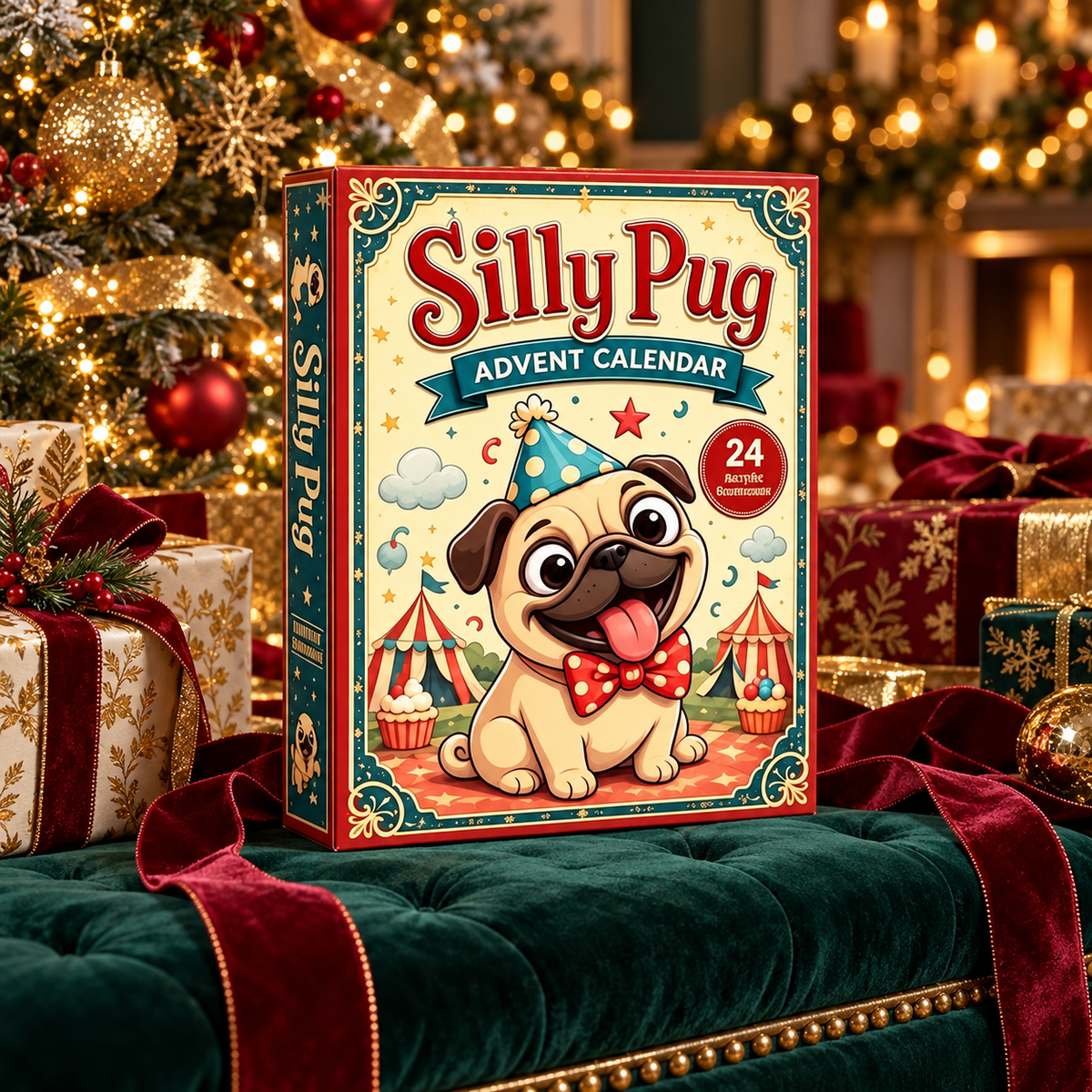Kletshuts™ DogAdvent - Charmerende Ferie Hund 2D Akryl Adventskalender