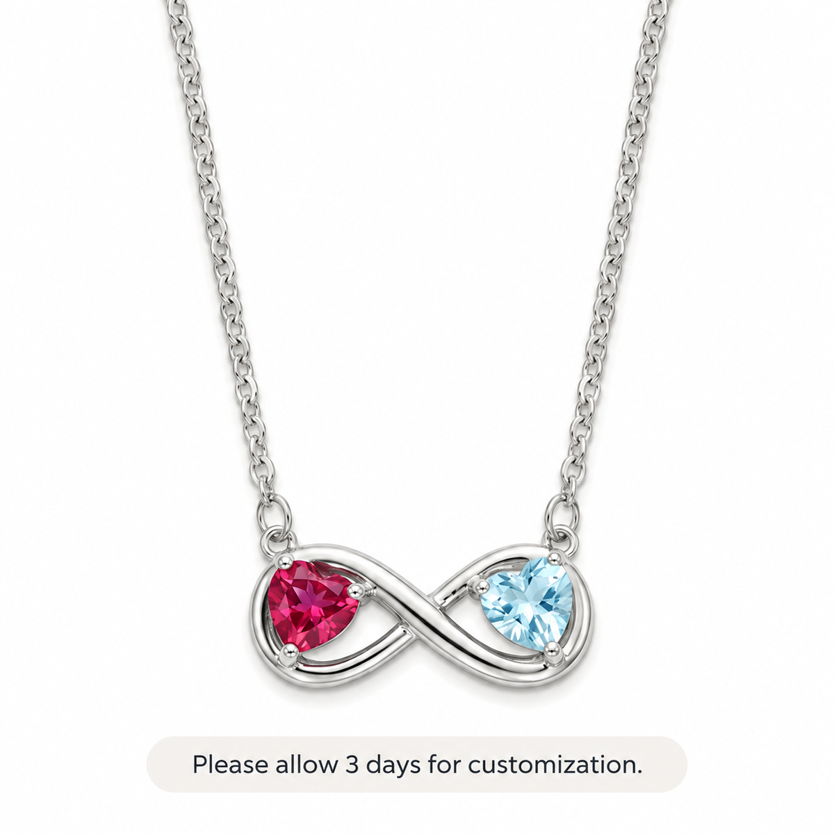 Jewelance™ InfinityNecklace - Personlig To Fødselssten Infinity Mode Halskæde