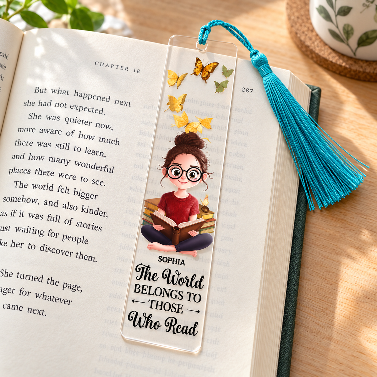 AcrylicBookmark - Elegant Design Personliggjort Akryl Læseholder Med Tilpasset Navn