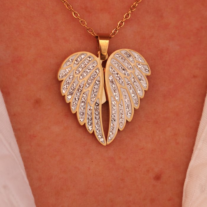 Jewelance™ PersonalizedNecklace: Elegant Engelvinger Personligt Modehalskæde
