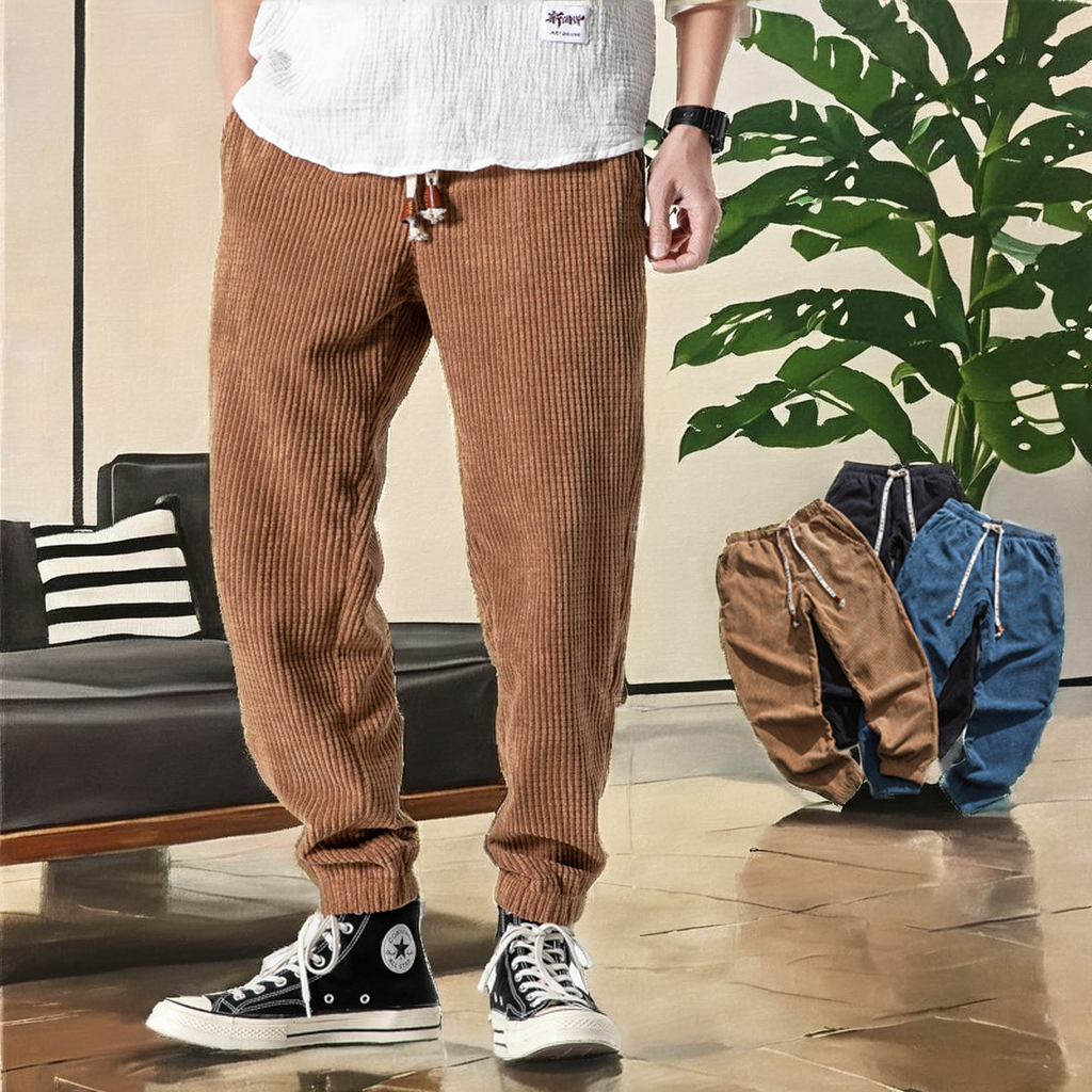 Icone™ StreetPants: Afslappet Fit Corduroy Komfort Street Style Bukser