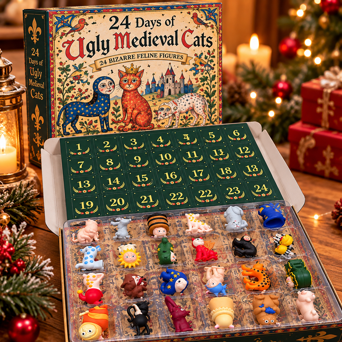 Kletshuts™ MedievalCats - 24 Dage Middelalderlige Underlige Katte Juleoverraskelse Adventskalender
