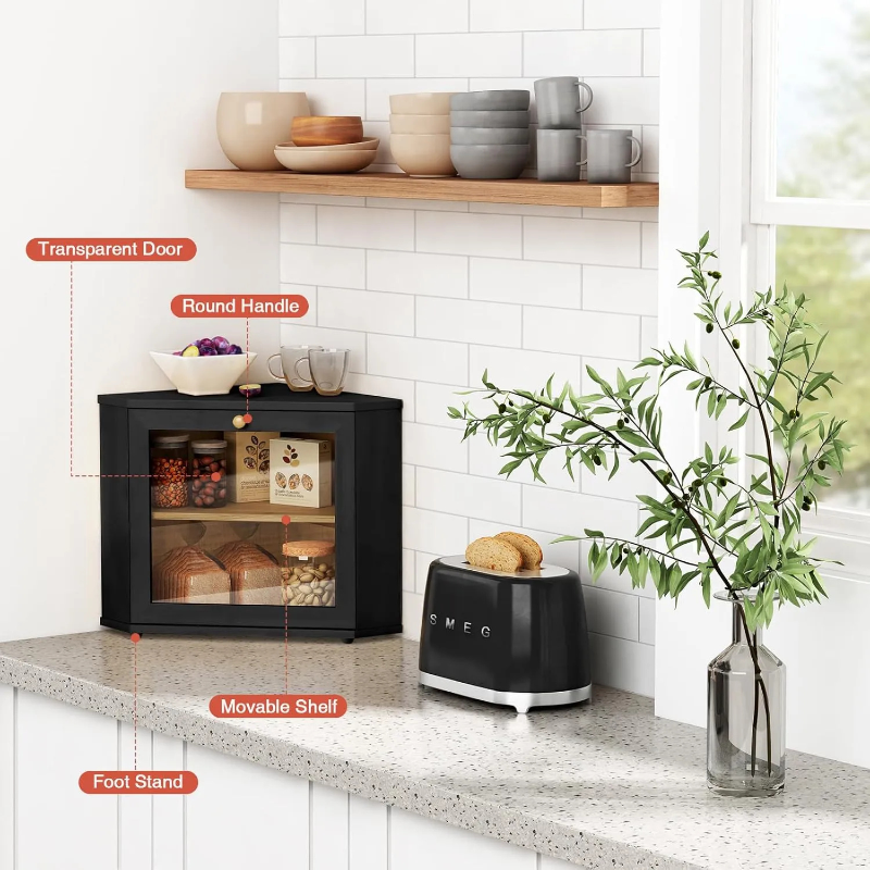 UltiFurni® CornerCabinet: Pladsbesparende Smart Pantry Opbevarings Hjørneskab