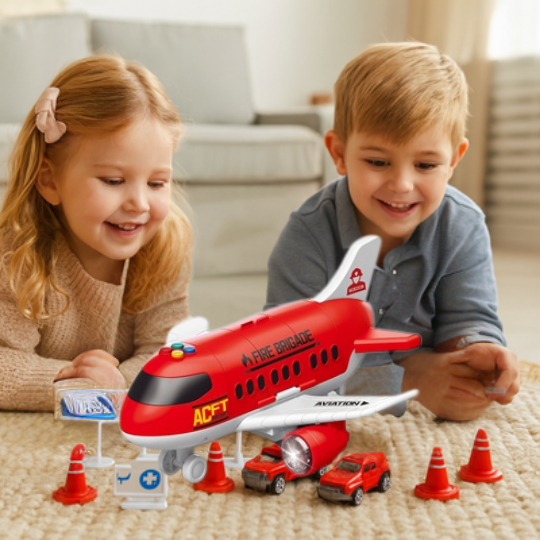 Kletshuts™ VehicleCarrier: Kæmpe Fly Transport Køretøjsholder Legetøj Sæt
