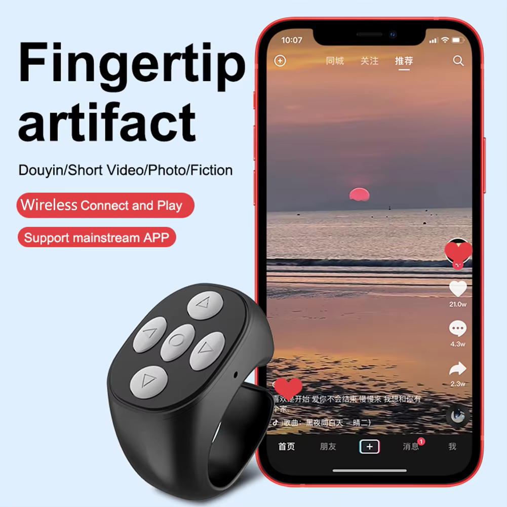 FingerRemote: Trådløs Bluetooth Bæres på Fingeren Fjernbetjening Kontrol