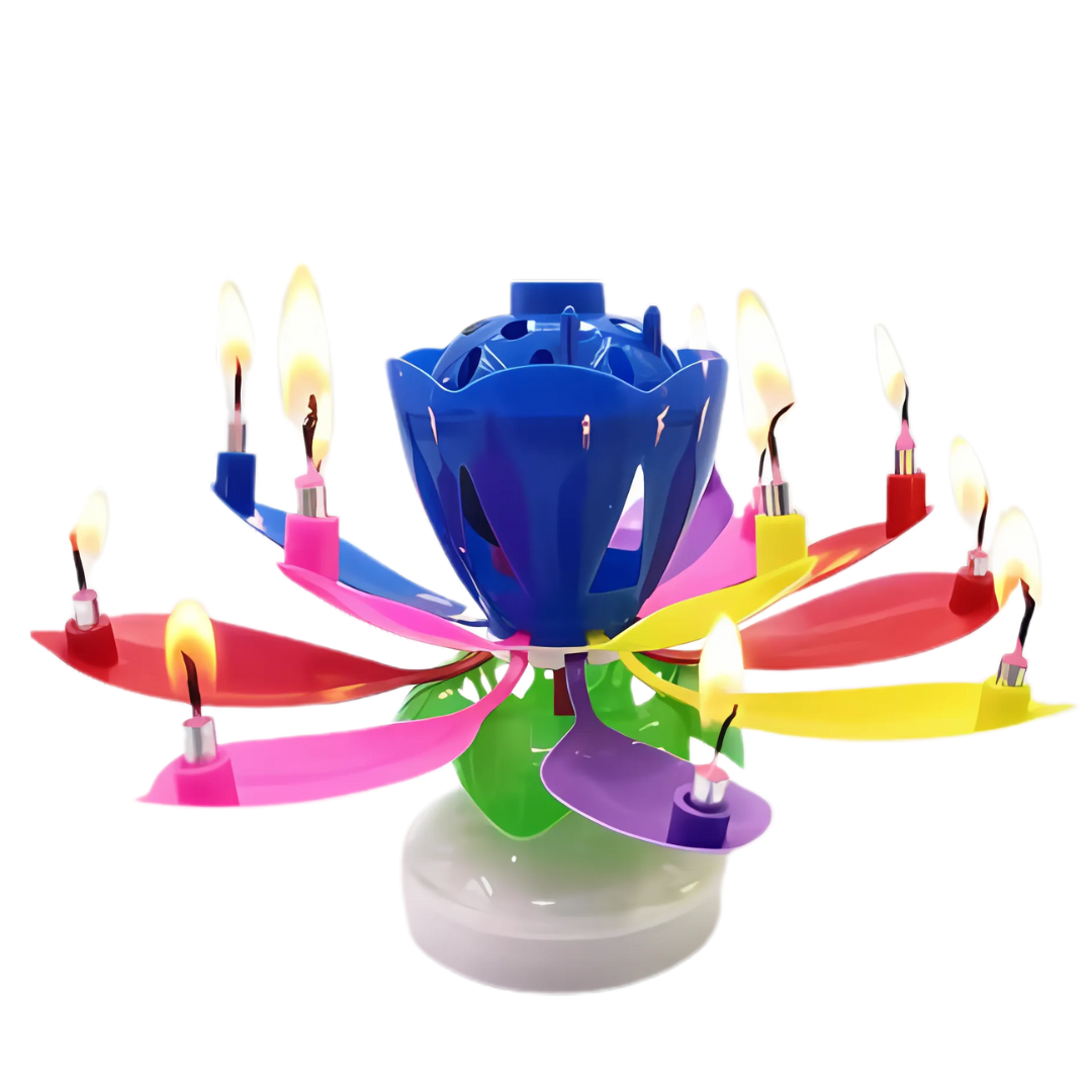 FlowerCandle 1+1 GRATIS: Magisk Blomst Fødselsdag Stearinlys