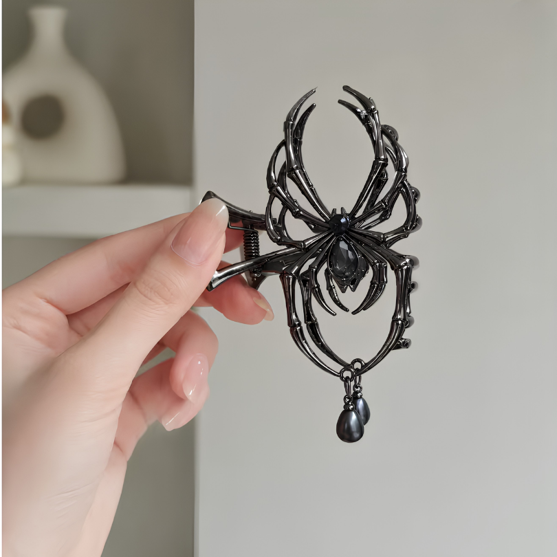 Rose® HairClaw 1+1 GRATIS: Stilfuld Gotisk Edderkop Design Hårklo Klemme Tilbehør