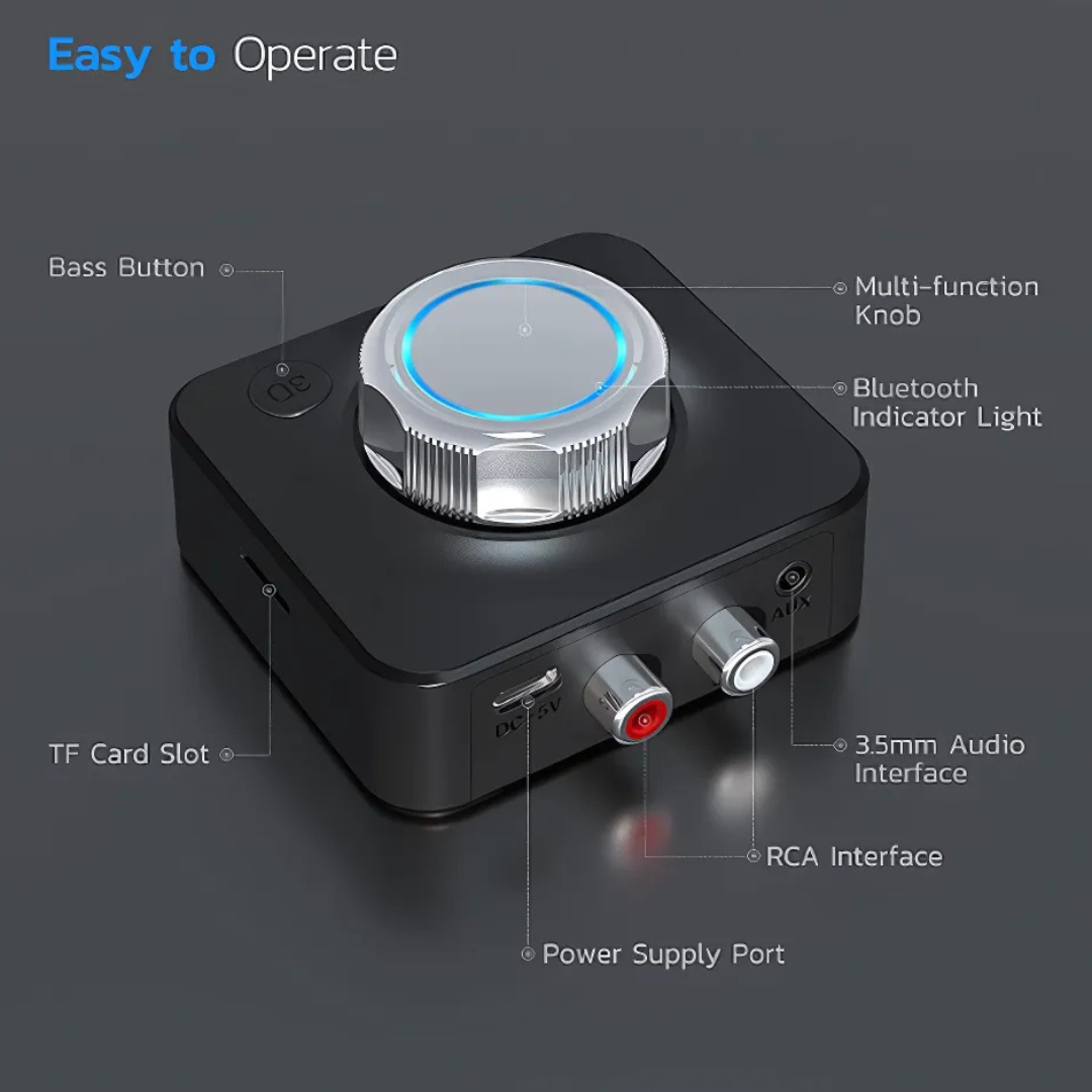 BluetoothReceiver - Trådløs Bluetooth 5.0 Audio RCA-Modtager