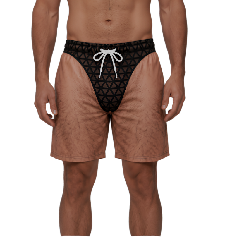 Icone™ SwimTrunks - Sjove Noviteter Prank Hårede Prints Badebukser