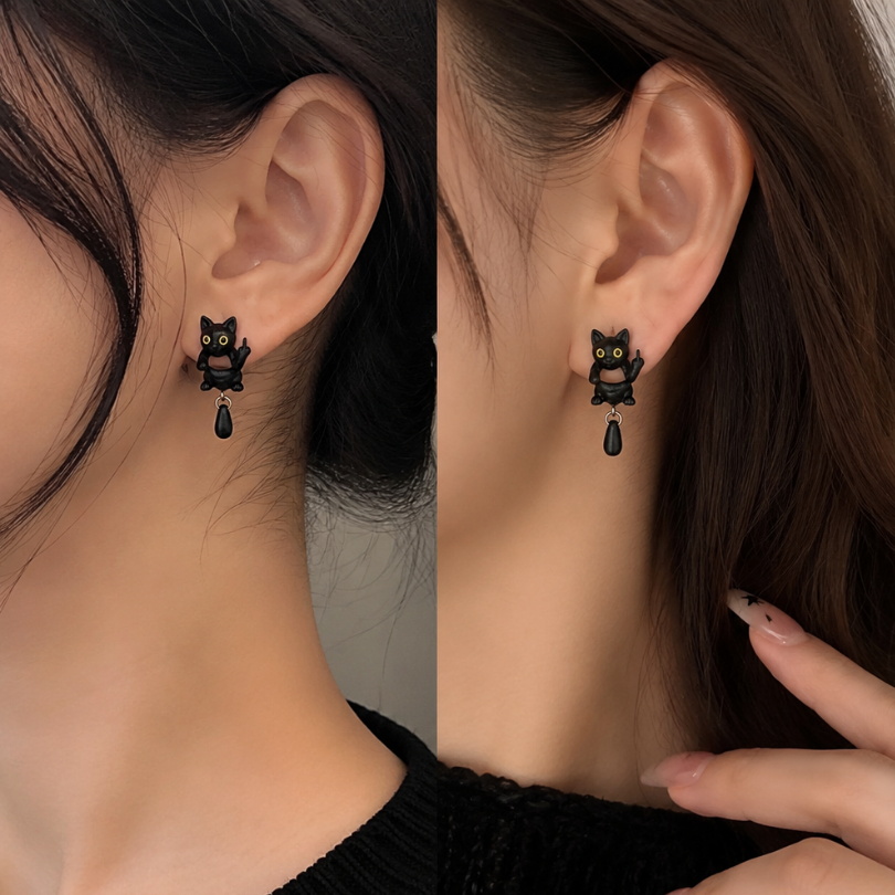 Jewelance™ MoodyEarrings: Sjov Og Legesyg Humør Udsagn Kat Mode Ørerings
