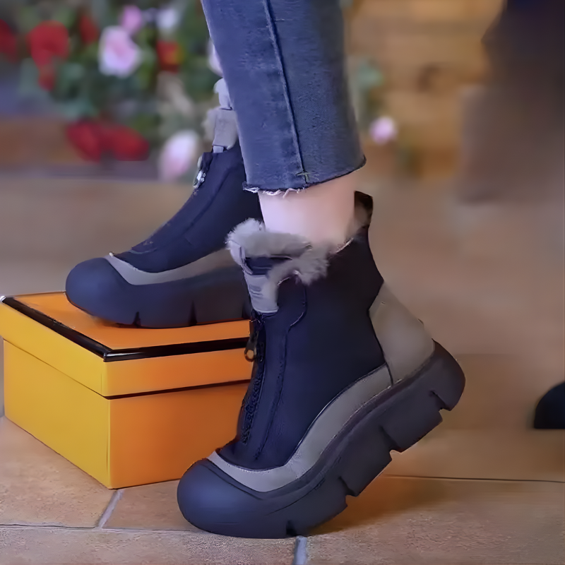 Happy™ ColdBoots: Stilfulde Plysforede Skridsikre Koldstøvler Til Kvinder