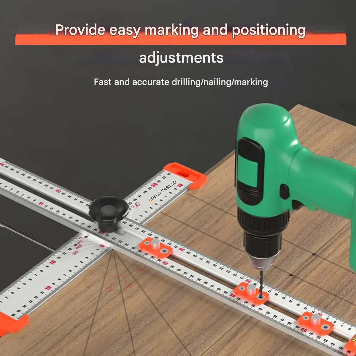 DrillRuler - 2 i 1 Boremaskine Positionering Lineal