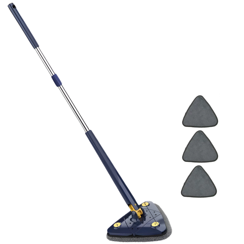 Cleaner Pro° TriangleMop: Lang Håndtag Justerbar Trekant 360 Rengøring Moppe