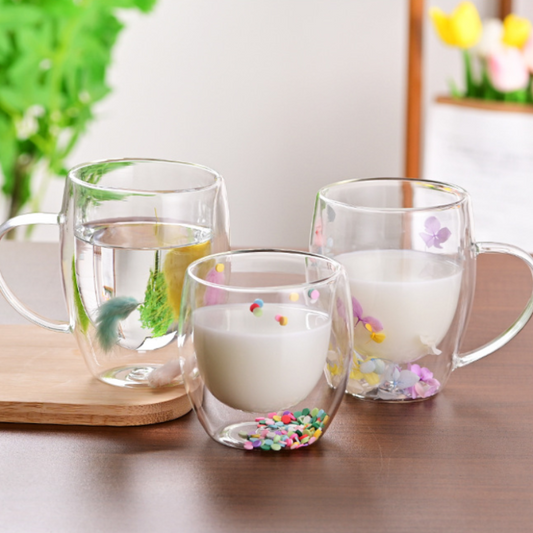 CrystalMug - Dobbelt Lagdelt Kreativ Glas Krus