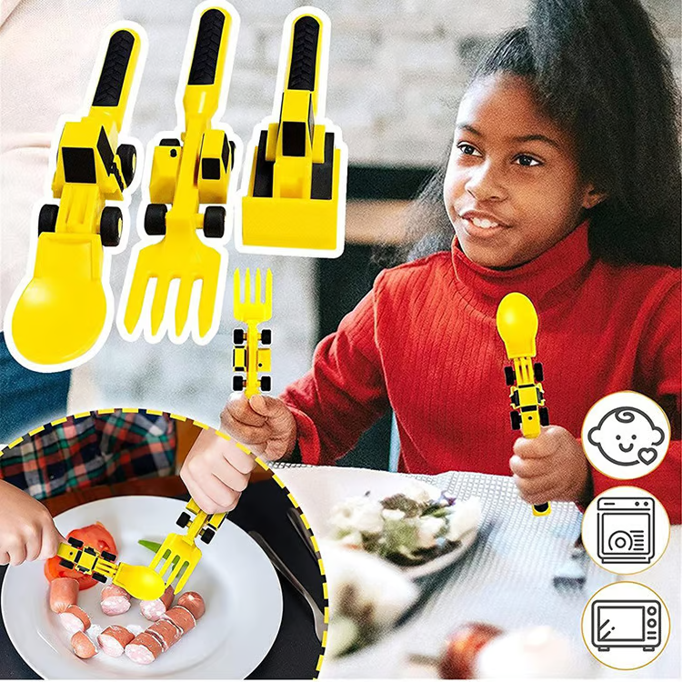 Kletshuts™ CarCutlery: Børn Konstruktion Bestik Sæt