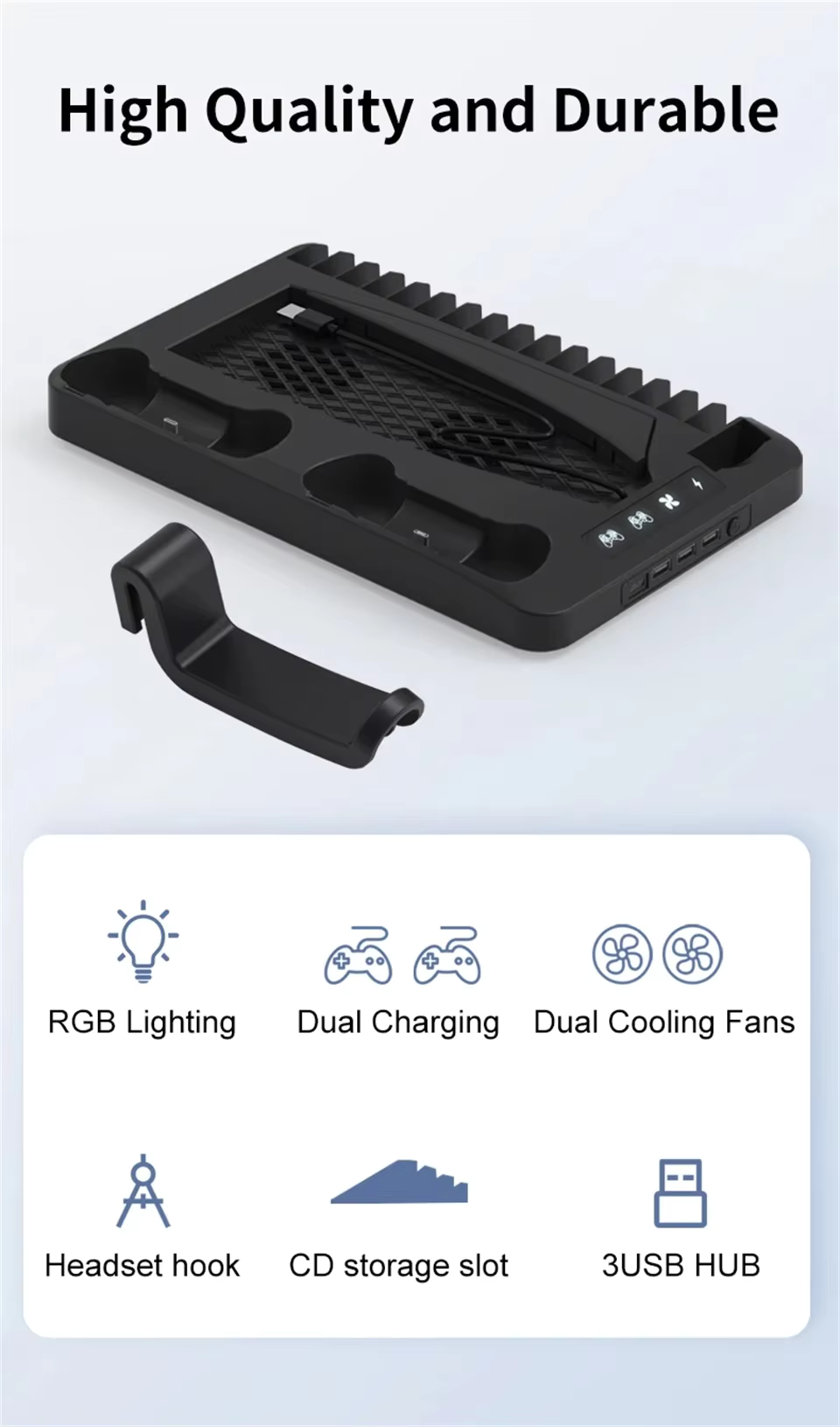 PS5Dock - 4 i 1 PS5 Multifunktionel Dock Station