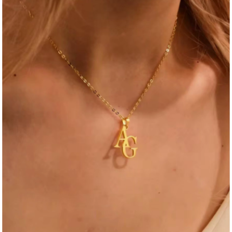 Jewelance™ InitialPendant: Personlig Initial Stablet Vedhæng Mode Halskæde
