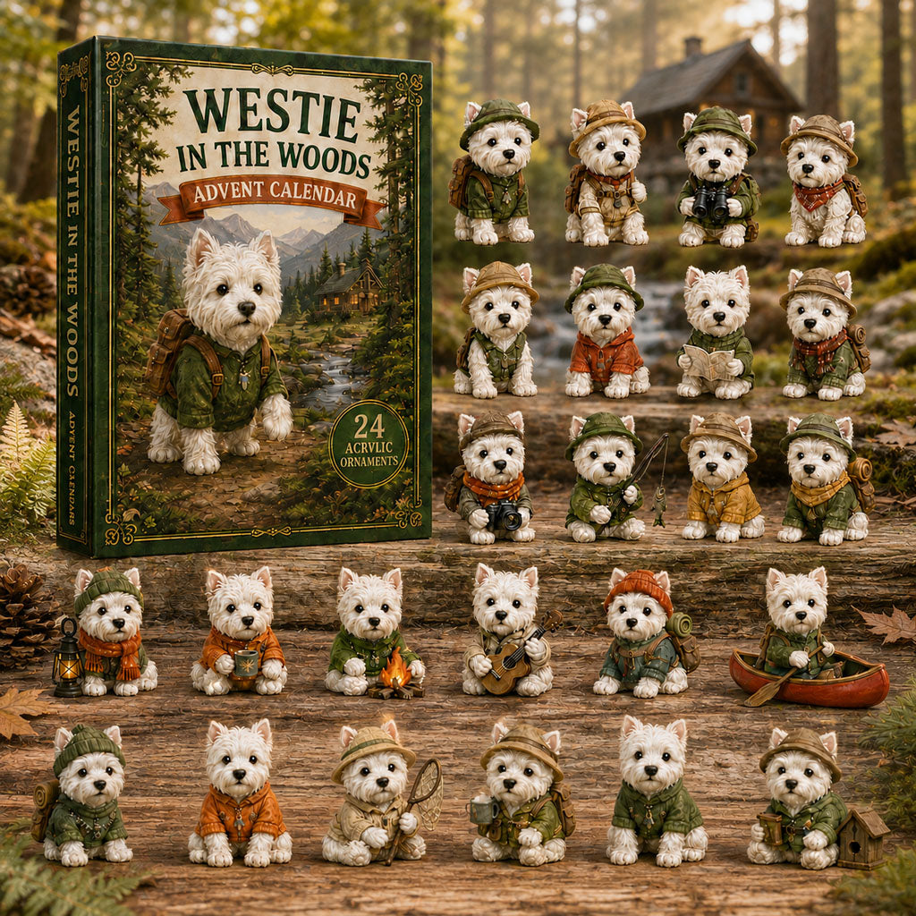 WestieAdvent - 24 Dages 2D Festlige Nedtællings Akryl Charms Blind Box Til Hundelskere