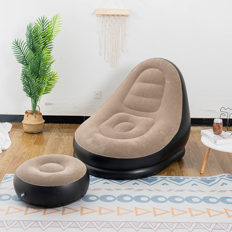 UltiFurni® InflatableSofa: Bærbar Komfortabel Stilfuld Oppustelig Sofa og Fodskammel
