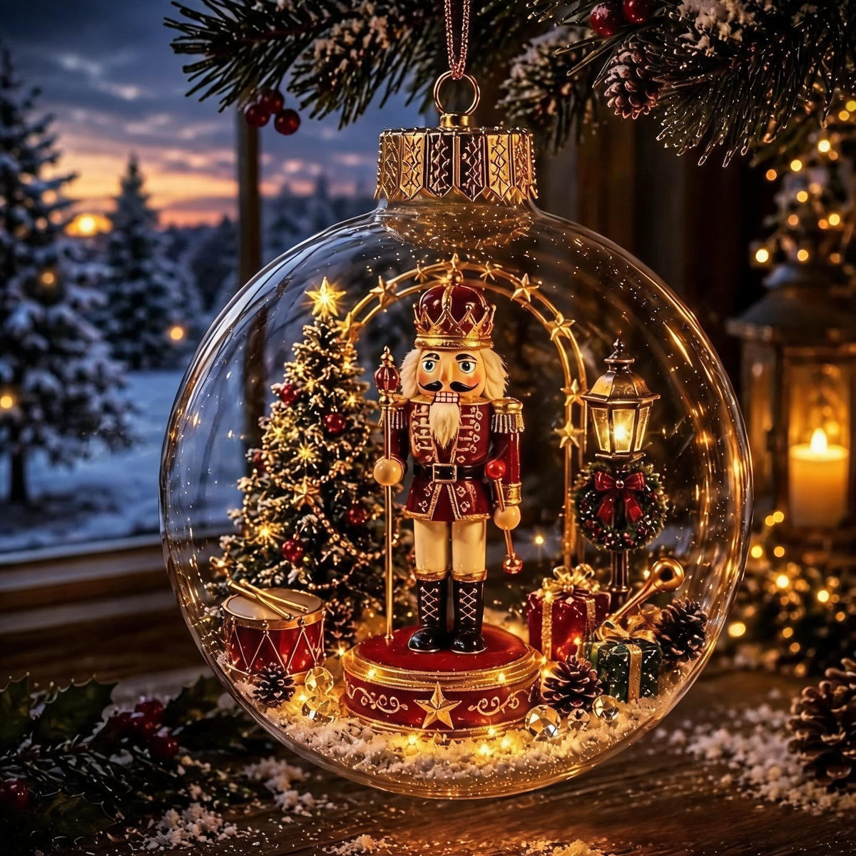 ChristmasOrnament – Glødende Jule Mini Vinter Verden Hus Dekor Ornament