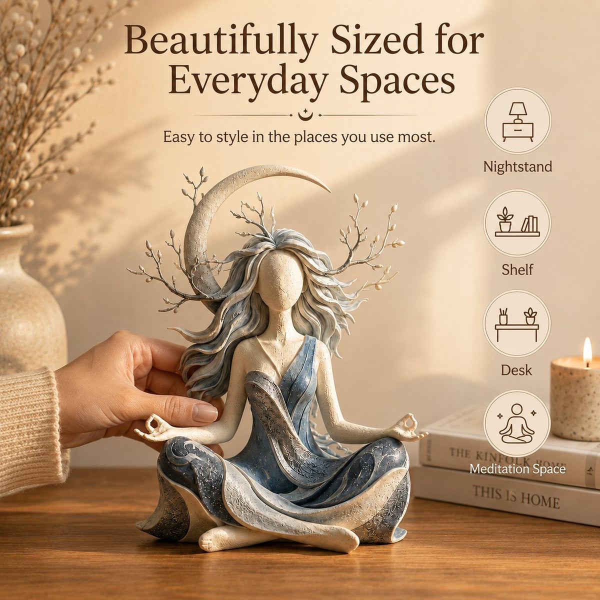 MeditationFigurine: Rolig Ånd Meditation Figurine Hjem Deko