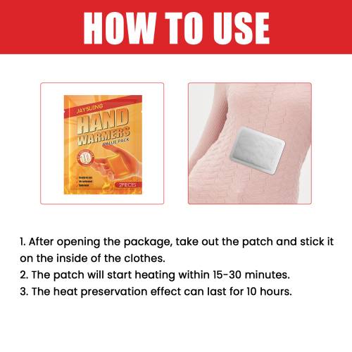 Selvopvarmende varmeplaster, 10 pakker
