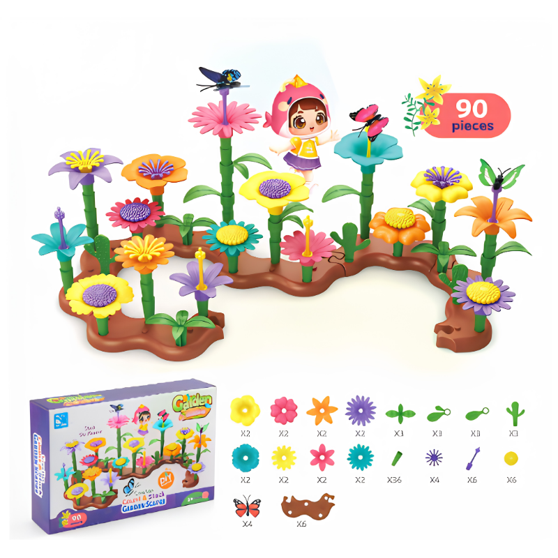 Kletshuts™ GardenSet : DIY Interaktiv Blomsterhave Legetøjssæt Til Børn