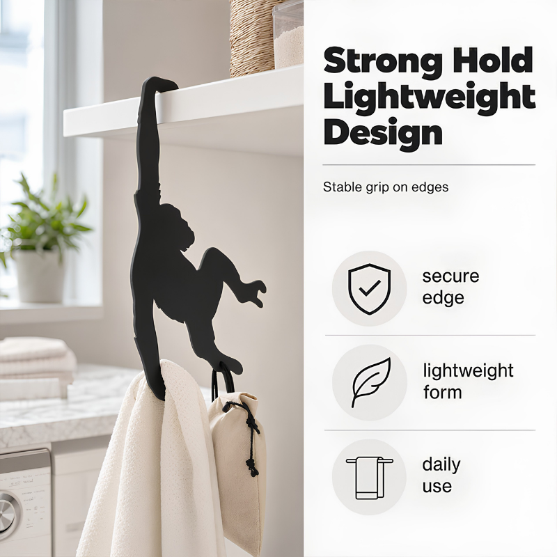 GlideHold® MonkeyHook 3+3 GRATIS: Kreativ Træ Hængende Abefigur Vægkrog