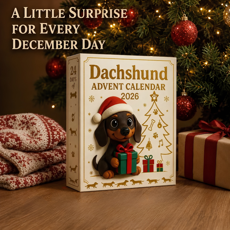 Kletshuts™ DachshundAdvent - 24 Dages Nedtælling 2D Akryl Dachsund Adventskalender