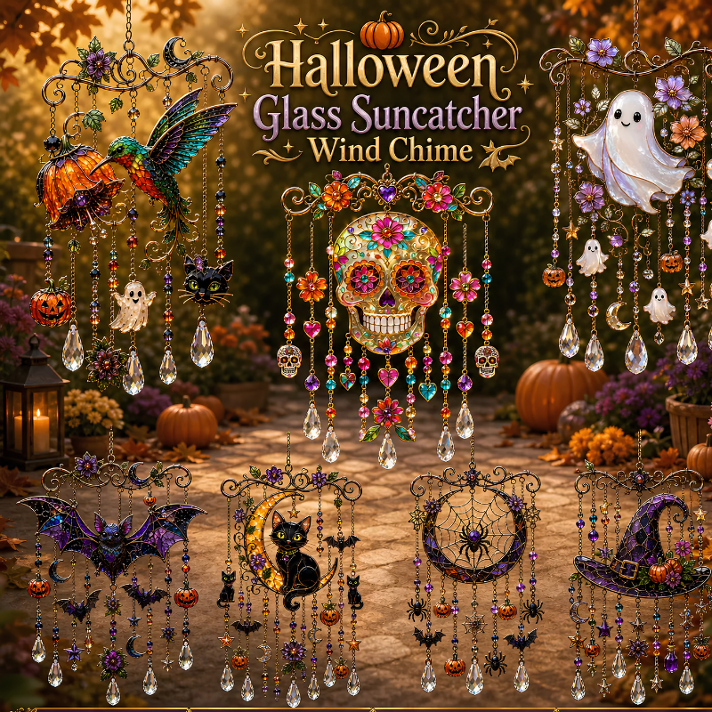 HalloweenChime - Spooky Seasonal Sun Catcher Charm Halloween Vindklokke Dekor