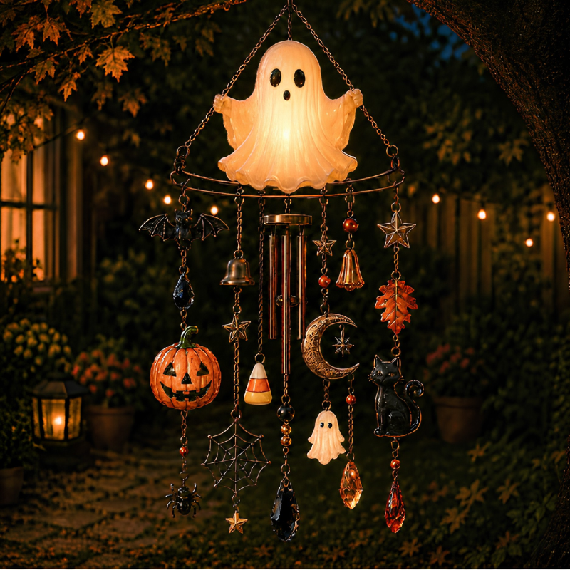 HalloweenChime - Spooky Seasonal Sun Catcher Charm Halloween Vindklokke Dekor
