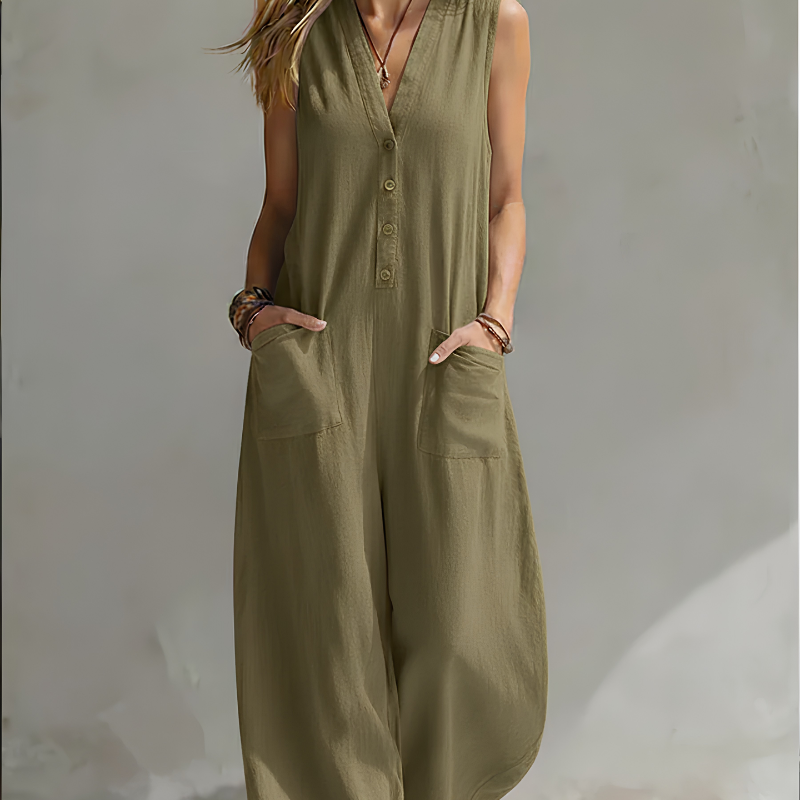 Icone™ HoodedJumpsuit: Chic Casual Og Komfortabel Pasform Uden Ærmer Hættetrøje Jumpsuit