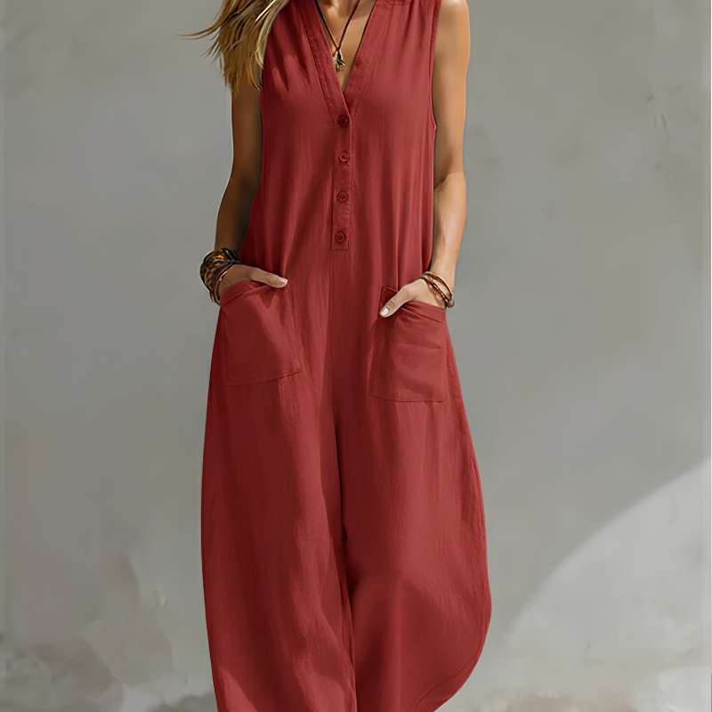 Icone™ HoodedJumpsuit: Chic Casual Og Komfortabel Pasform Uden Ærmer Hættetrøje Jumpsuit
