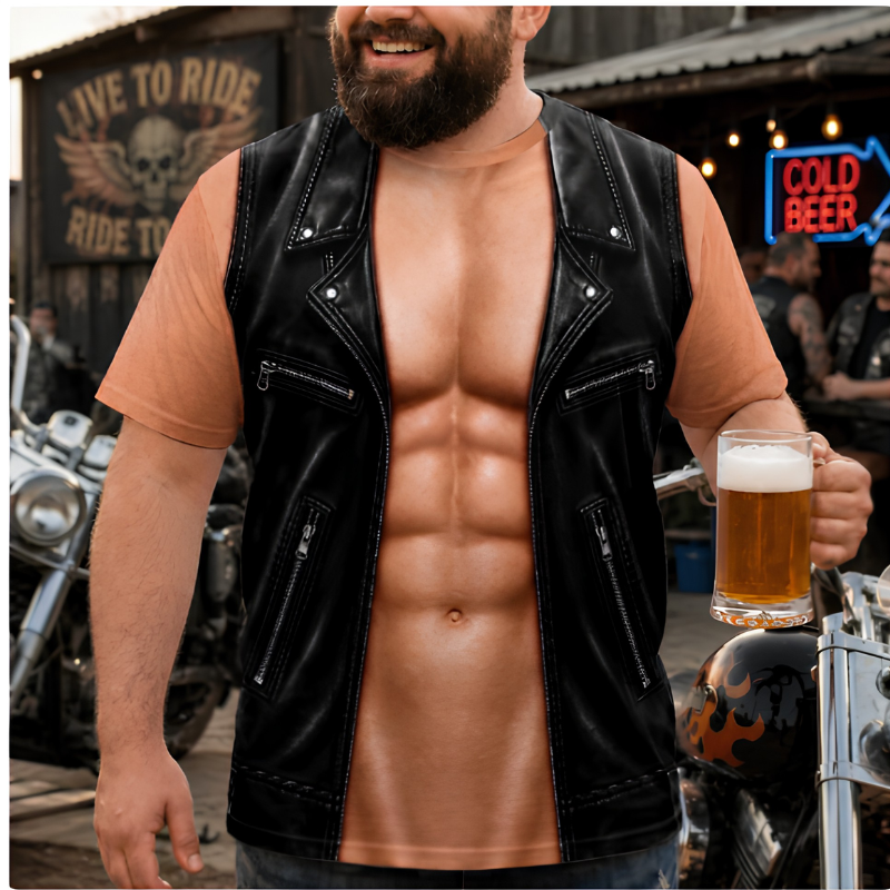 Icone™ MuscleShirt - Casual Sjov Og Legesyg Muskelprint Design T-Shirt