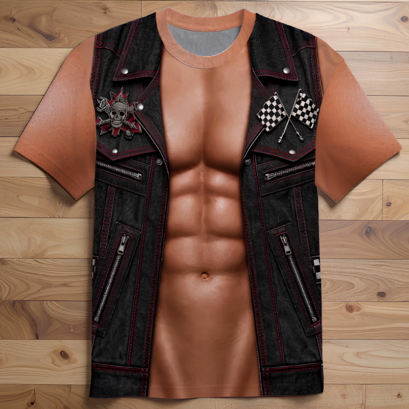 Icone™ MuscleShirt - Casual Sjov Og Legesyg Muskelprint Design T-Shirt