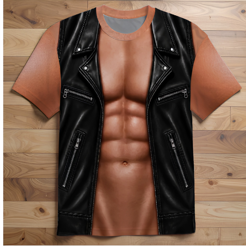 Icone™ MuscleShirt - Casual Sjov Og Legesyg Muskelprint Design T-Shirt