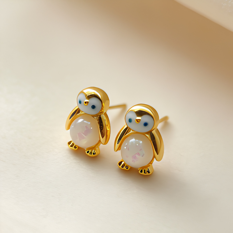 Jewelance™  PenguinEarrings 1+1 GRATIS: Søde Elegante Pingvin Stud Mode Øreringe