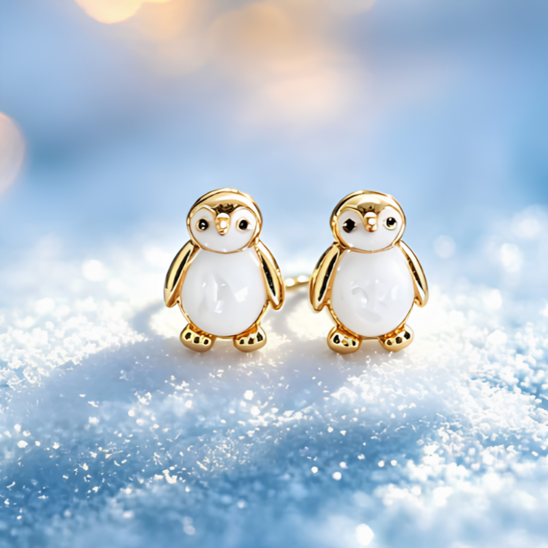 Jewelance™  PenguinEarrings 1+1 GRATIS: Søde Elegante Pingvin Stud Mode Øreringe