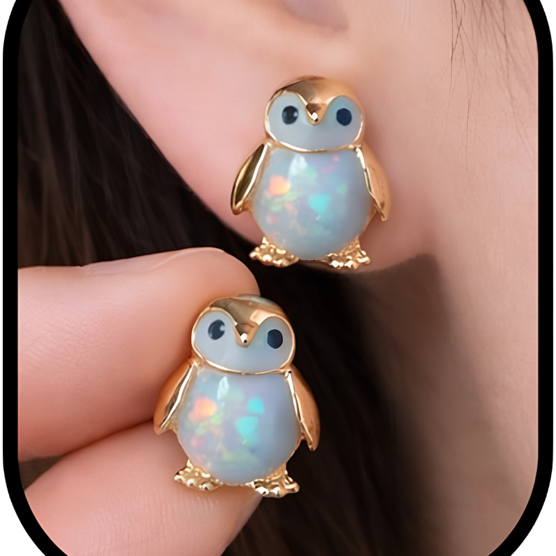 Jewelance™  PenguinEarrings 1+1 GRATIS: Søde Elegante Pingvin Stud Mode Øreringe