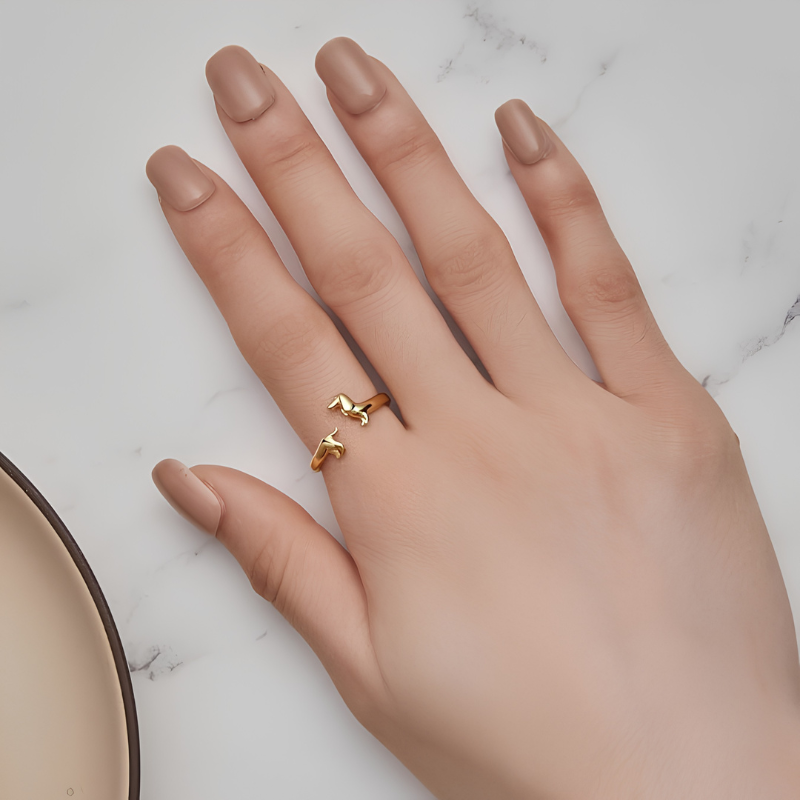 Jewelance™  DachRing: Elegant Sødt Delikat Justerbart Dachsundsring