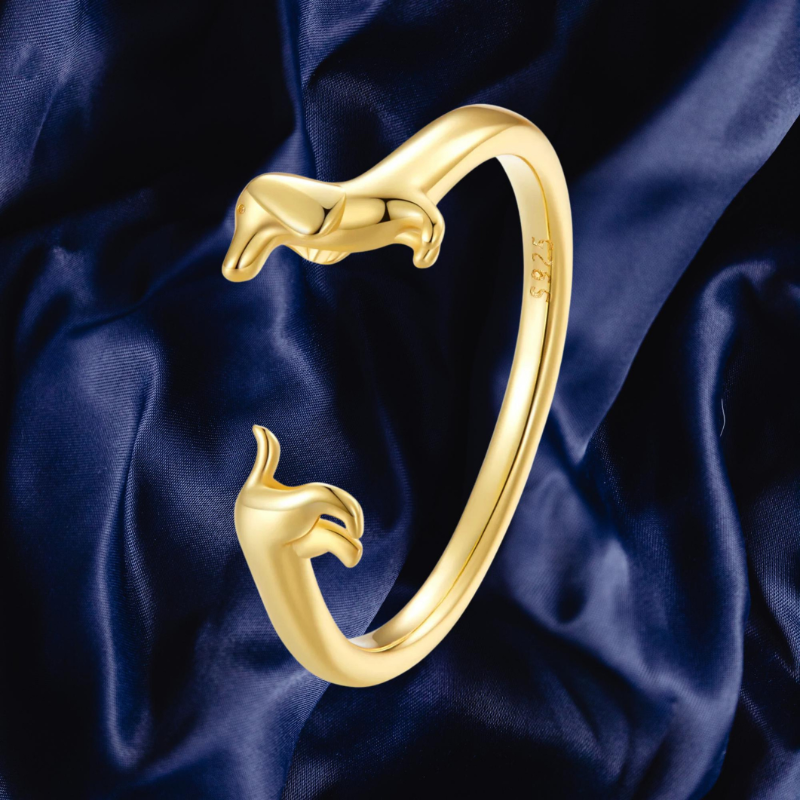 Jewelance™  DachRing: Elegant Sødt Delikat Justerbart Dachsundsring