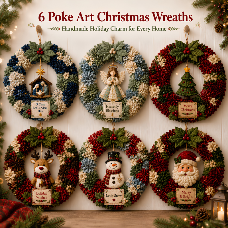 DIYWreath - Lav Det Selv Poke Craft Art Krans Jul Holiday Dekor