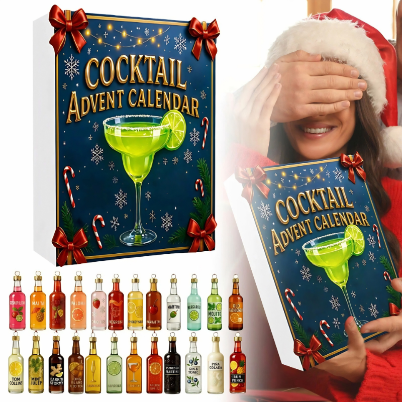 CocktailCountdown - 3D Mini Cocktail Flasker Julekalender Countdown